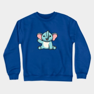 Cute Baby Elephant Smiling Crewneck Sweatshirt